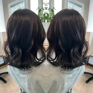 ミディアム カラー レイヤーカット/ 艶カラー/RYOMAのヘアスタイル