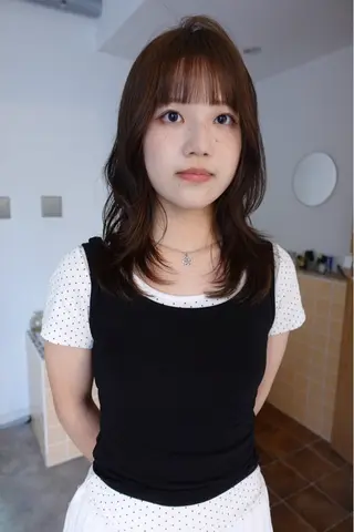 セミロング カラー sakura🌸 レイヤー/韓国ヘアのヘアスタイル