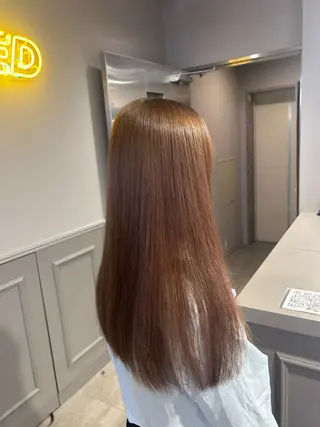 ロング カラー パーマ ヘアアレンジ メンズ キッズ ブリーチなしカラー/ ブラウン/レイヤーのヘアスタイル