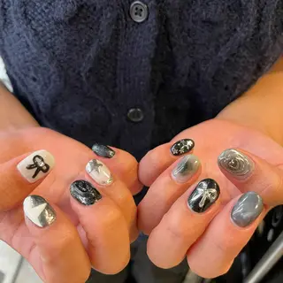 ネイル 🫧飛山琉桜/二条 ネイルアート/束感のマツエク・マツパデザイン