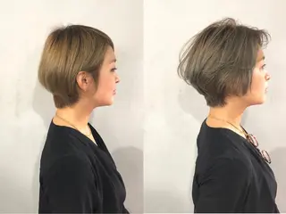 ショート カラー ボブ/ショート/ 白髪染め/メンズ葛西のヘアスタイル