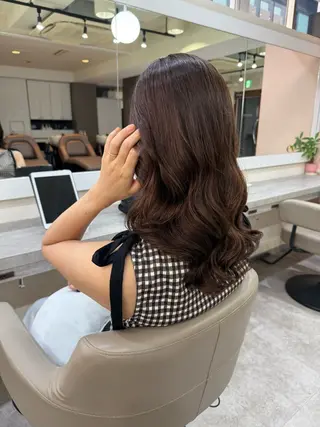 セミロング パーマ 韓国風パーマ/ヘア セット/店長みづきのヘアスタイル