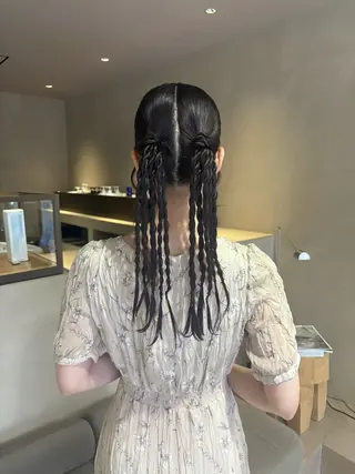 ヘアアレンジ ボブ/タイトアレンジ 個性派結婚式アレンジのヘアスタイル