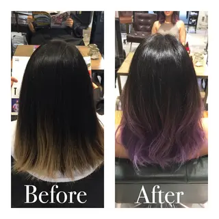 ミディアム セミロング ロング カラー パーマ アオガミ （前髪顔周りカット）のヘアスタイル