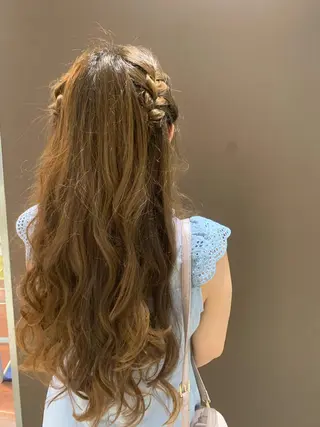 ロング ヘアアレンジ きむえり/髪質改善 /セット/カラーのヘアスタイル