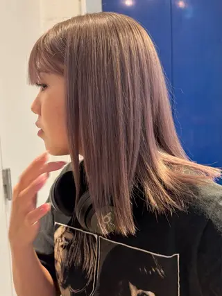 ミディアム カラー RIN／韓国ヘア レイヤーカットのヘアスタイル