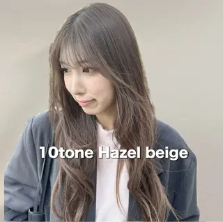 ロング カラー ヘーゼルベージュ/ 赤み消し/はるのヘアスタイル