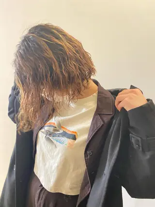 ミディアム パーマ パーマ、髪質改善 菊地美月のヘアスタイル