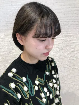 ショート カラー ショート/ボブ/ 白髪ぼかし/しんやのヘアスタイル