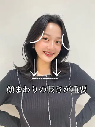 セミロング 映える顔まわり/前髪 特化 💗 ユキマのヘアスタイル