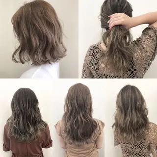 セミロング カラー ヘアアレンジ Asian Hair &Eyebrowのヘアスタイル