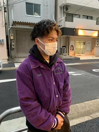 ミディアム パーマ メンズ CARNEL所属・メンズ専門CANEL かずまのヘアスタイル