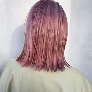 ミディアム カラー ハイトーン/ ボブ 中村麟のヘアスタイル