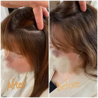 ミディアム カット/カラー/ ハイライト/縮毛のヘアスタイル