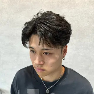 ショート カラー パーマ ヘアアレンジ メンズ 仕上がり満足度No. 1🔥BLUCK🔥のヘアスタイル