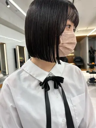 ショート カラー センターパート/ 暖色カラーayuのヘアスタイル