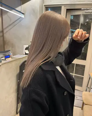 セミロング カラー オリーブ/縮毛♡ Natsuno🩰のヘアスタイル