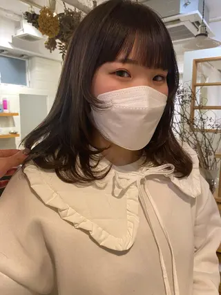 ミディアム カラー パーマ レイヤー🌟艶カラー 🕊まやのヘアスタイル