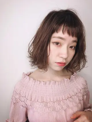 ショート カラー パーマ 奥田 千尋のヘアスタイル