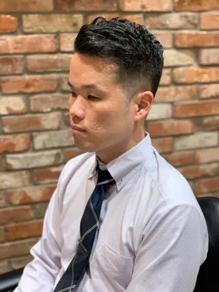 ショート パーマ メンズ HIROGINZAプレミアムバーバー赤坂店所属・田中 千恩のヘアスタイル