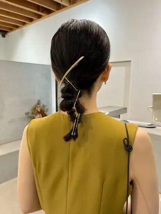 ヘアアレンジ ブリーチなしカラー ダブルカラーエクステのヘアスタイル