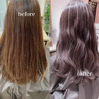 セミロング カラー VERBENA所属・ハイライト／艶カラー 大河シンジのヘアスタイル