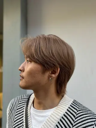 ショート カラー パーマ メンズ 韓国メンズヘア/ ダウンパーマ/歩夢のヘアスタイル