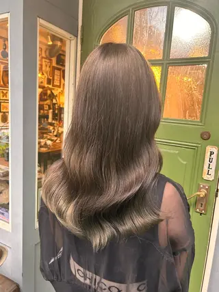 ロング カラー 清水千優/パーマ/透 明感カラー/メンズのヘアスタイル