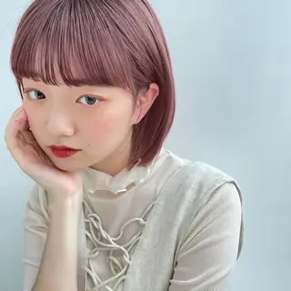 ミディアム カラー ヘアアレンジ 【柔らか透明感✨/ 似合せ前髪】大石葉月のヘアスタイル