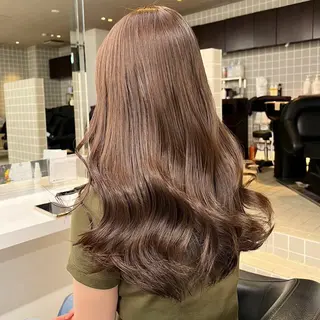 ロング カラー 韓国風艶髪🎀 暖色カラー🤍のヘアスタイル