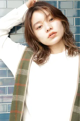 ミディアム カラー ヘアアレンジ メンズパーマの達人 🌟川内絵人のヘアスタイル