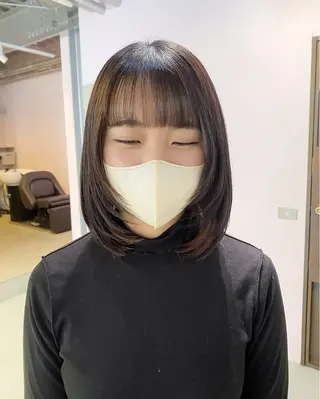 ミディアム アオイ🩵暖色 /まろやかカラーのヘアスタイル