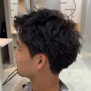 ショート カラー パーマ メンズ STAND博多所属・⛽️STAND 博多⛽️のヘアスタイル