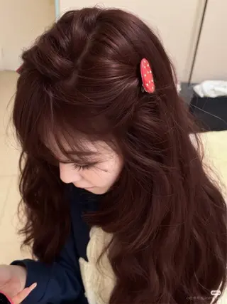 ロング カラー 愛結 暖色カラー🎀🩰のヘアスタイル