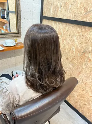ミディアム カラー 庄内＊三国baron ANJUのヘアスタイル