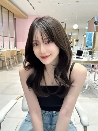 ロング カラー ヘアアレンジ Toiro所属・🤎小顔レイヤー /ベージュ🤎友香のヘアスタイル