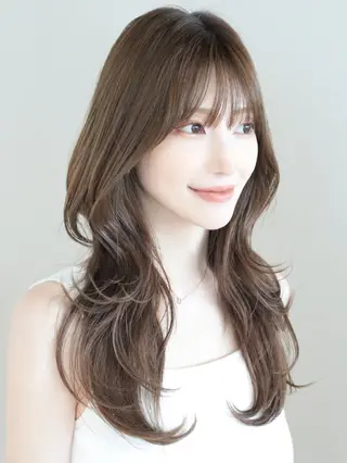 セミロング Nanako。/韓国 ヘア/顔周りカットのヘアスタイル