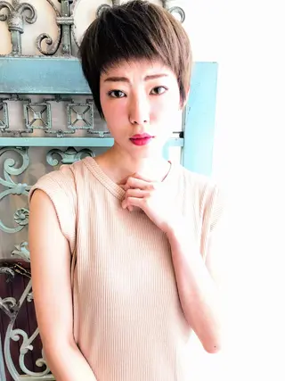 ショート カラー パーマ ヘアアレンジ メンズ 表参道Lise おおいしおりのヘアスタイル