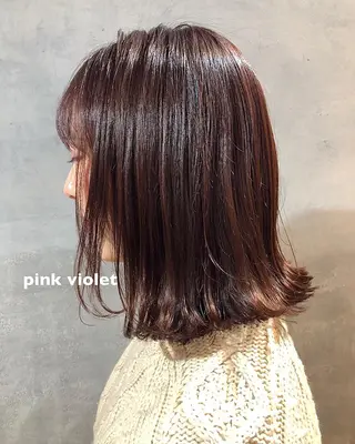 ミディアム カラー ツキノキ ミナのヘアスタイル