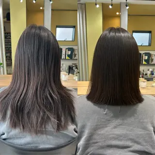 ミディアム パーマ hub hair レイヤー/透明感のヘアスタイル