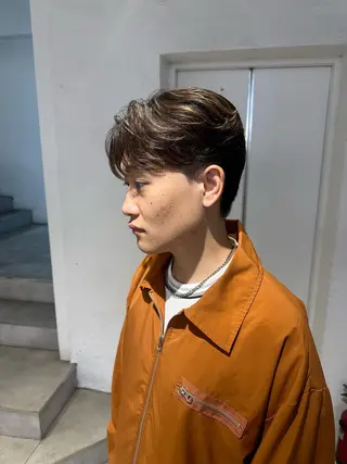 カラー メンズ ハイトーン/パーマ/ メンズ / 櫻本🌐のヘアスタイル