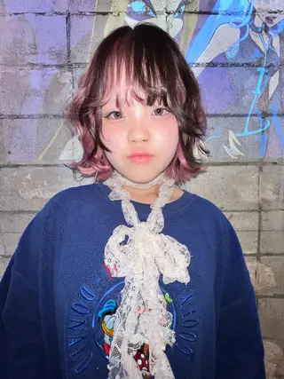 ミディアム カラー haco＋所属・圧倒的デザイン力 店長🎨RENAのヘアスタイル