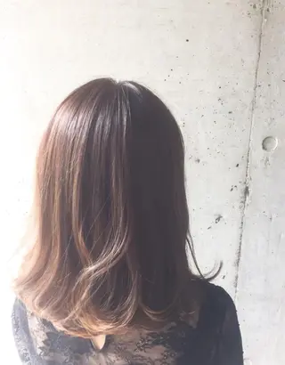 ミディアム カラー 髪質改善/レイヤー ストウシンゴのヘアスタイル