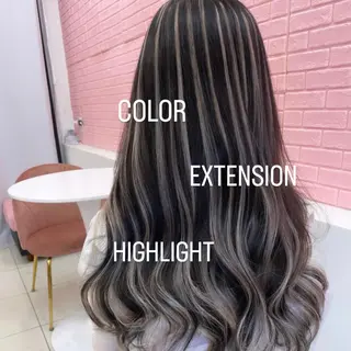 ロング カラー エクステ🩵ブリーチ 韓国ヘア🩵KAEのヘアスタイル