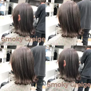 セミロング カラー ハイトーン×レイヤー カットTAKUMIのヘアスタイル