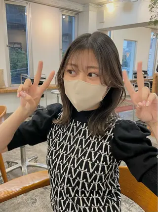 ミディアム 【arc】Ruri コテ巻き風パーマのヘアスタイル