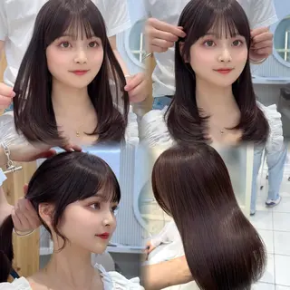 ミディアム レイヤーカット/ 顔まわり/アオイのヘアスタイル