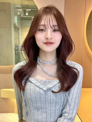 セミロング カラー 大宮レイヤーカット ハッシュ　柏崎颯刀のヘアスタイル