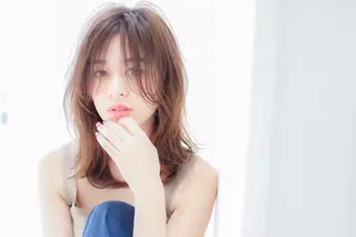 ミディアム カラー マツエク・マツパ 🤎ベージュカラー 🐶メンズパーマのヘアスタイル