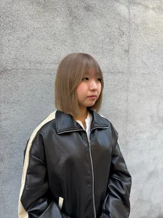 ミディアム 顔周りカット ピンク カラー♡りりのヘアスタイル